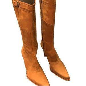 Donald J. Pliner Tan waxed suede Geg Boots/booties
